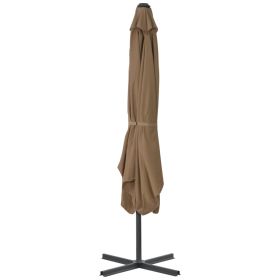 vidaXL Garden Parasol with Steel Pole 98.4"x98.4" Taupe