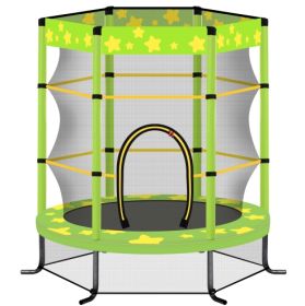 55 Inch Kids Trampoline With Safety Enclosure Net, 4.5FT Outdoor Indoor Trampoline For Kids Purple