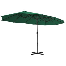 vidaXL Garden Parasol with Aluminum Pole 181.1"x106.3" Green