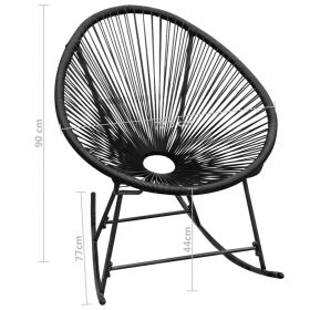 vidaXL Outdoor Rocking Chair Black Poly Rattan