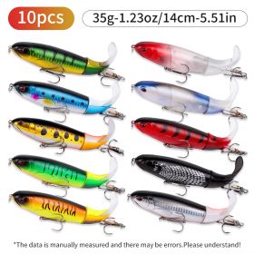 10pcs 1set 35g 14cm Topwater Fishing Lure Kit With Lifelike Swiveling Tail Vibrant Realistic Bait For Freshwater & Saltwater